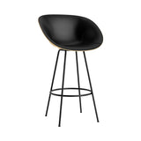 Mat Bar + Counter Armchair: Steel base + Front Upholstered + Bar + Hemp + Black