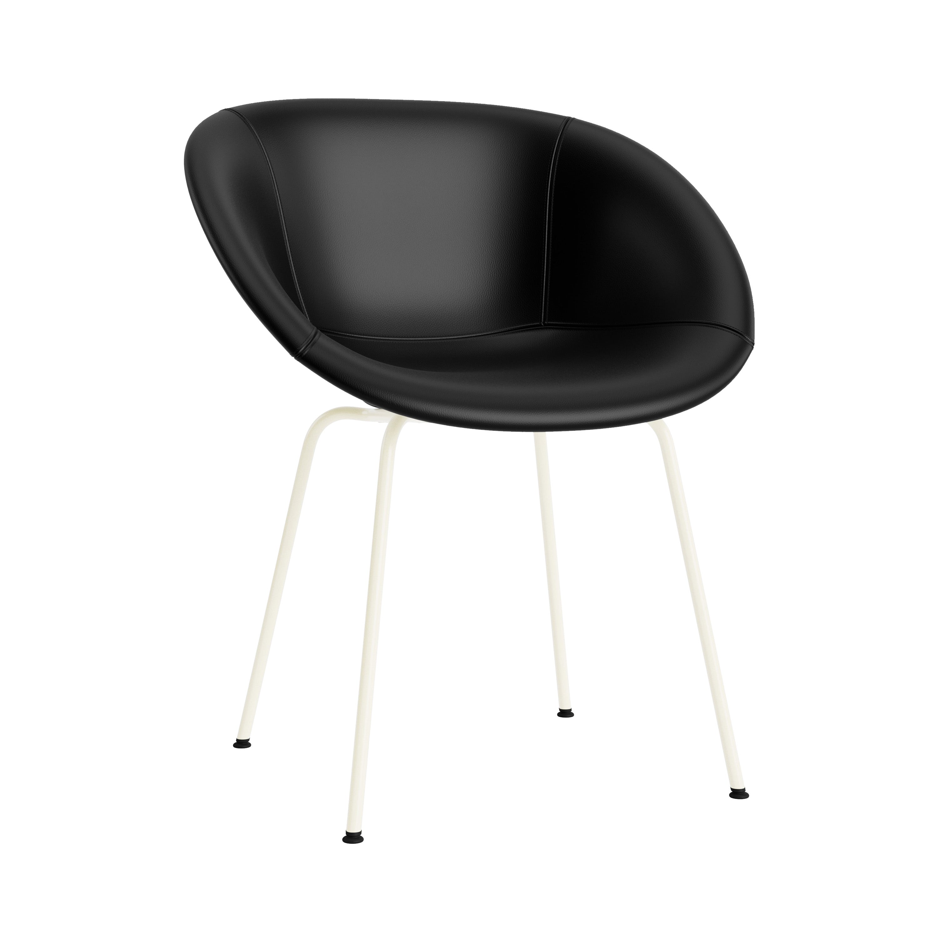 Mat Armchair: Steel Base + Fully Upholstered + Cream