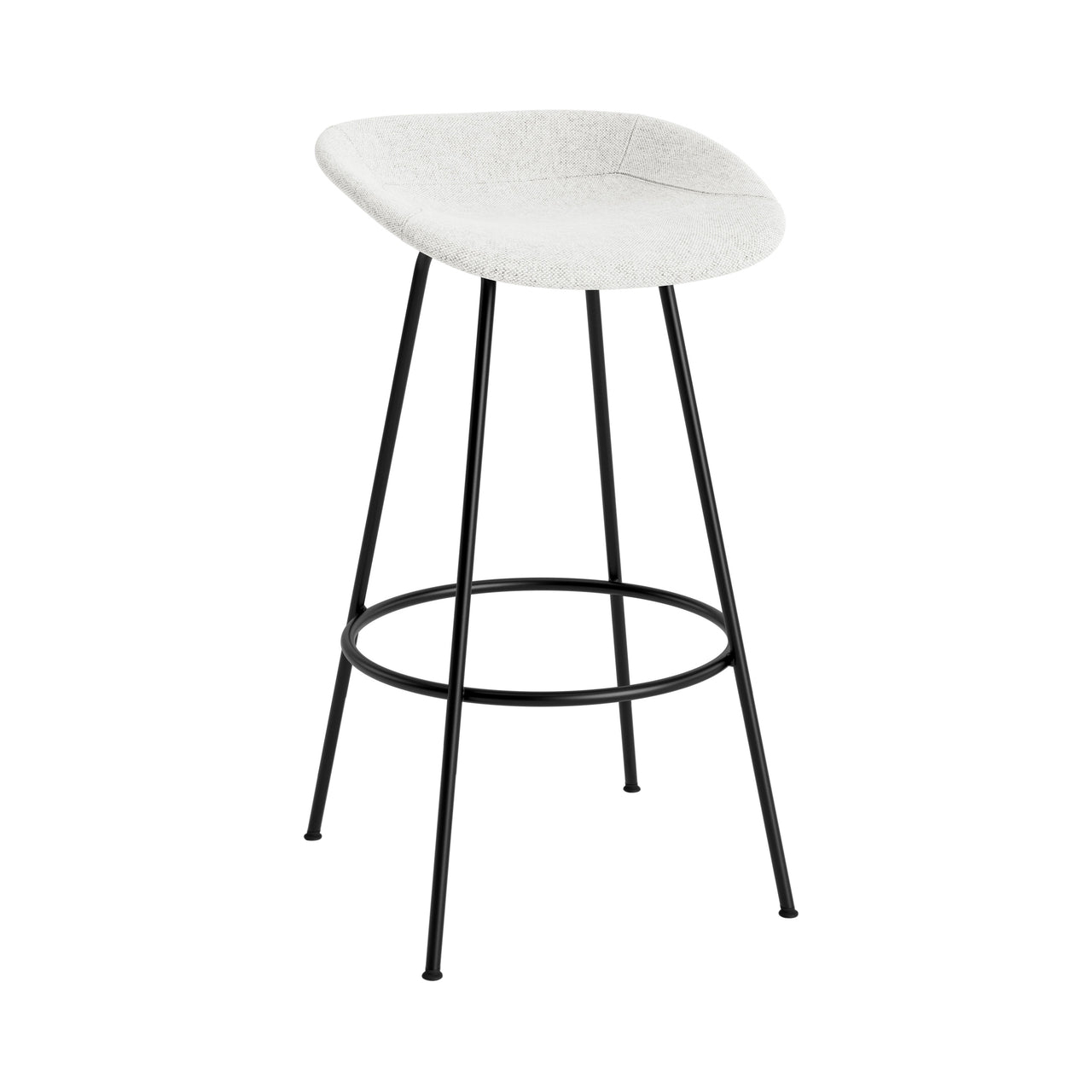 Mat Bar + Counter Stool: Steel Base + Fully Upholstered + Bar + Black