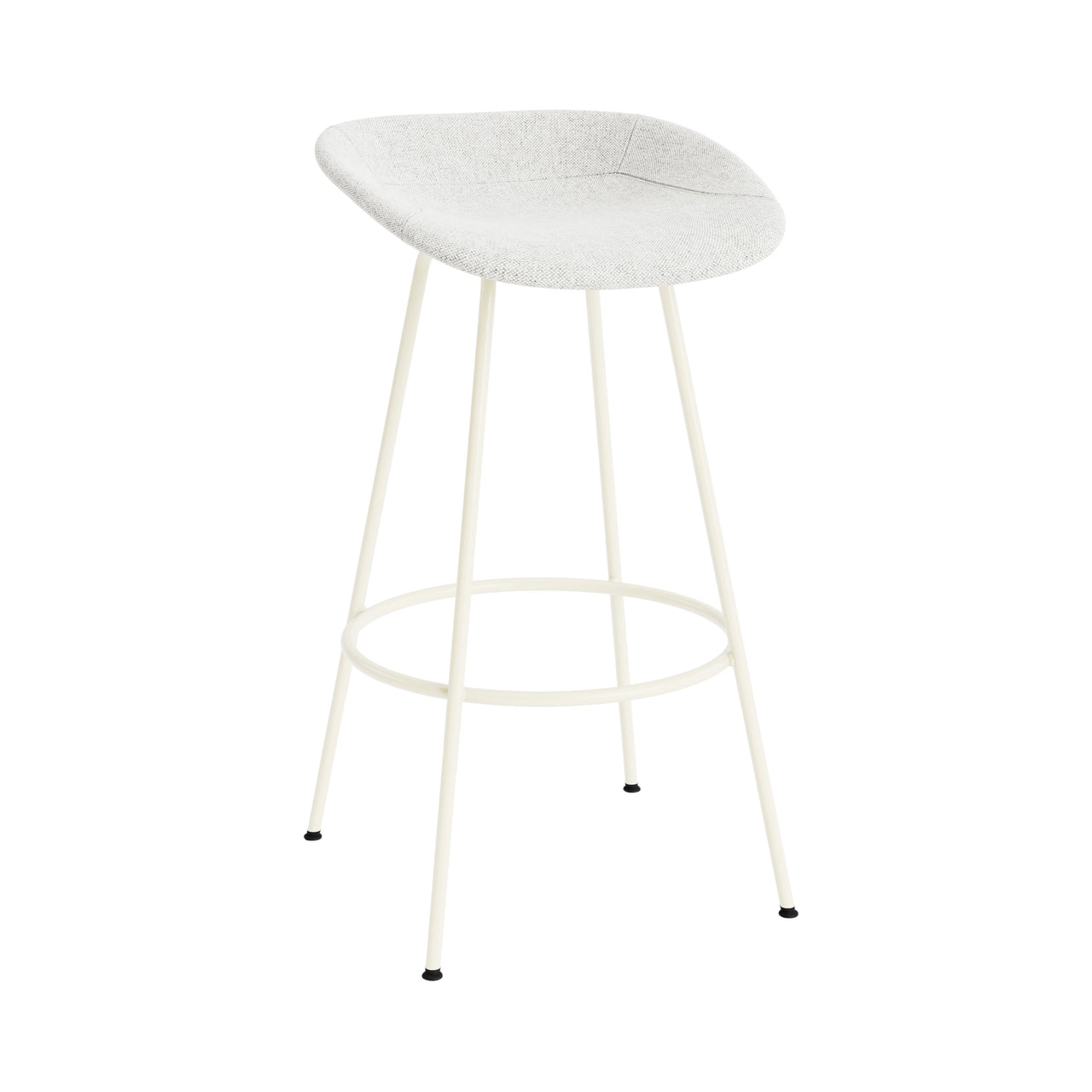 Mat Bar + Counter Stool: Steel Base + Fully Upholstered + Bar + Cream