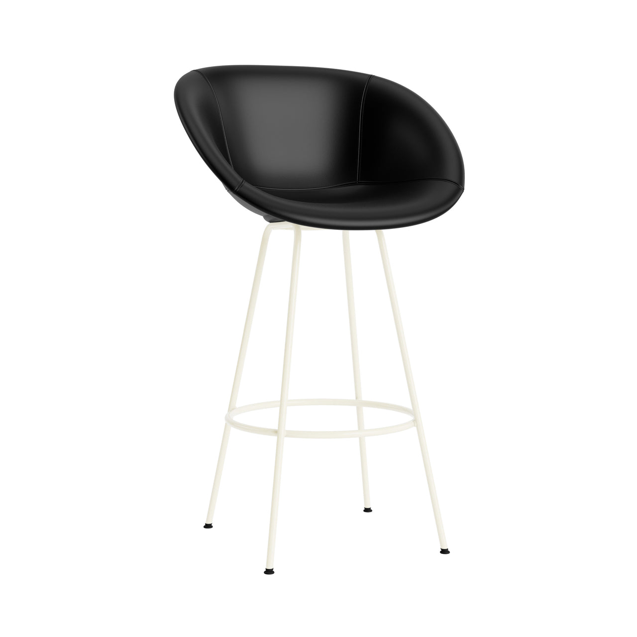 Mat Bar + Counter Armchair: Steel Base + Fully Upholstered + Bar + Cream