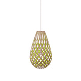 Kōura Pendant Light: Small + Bamboo + Lime + White