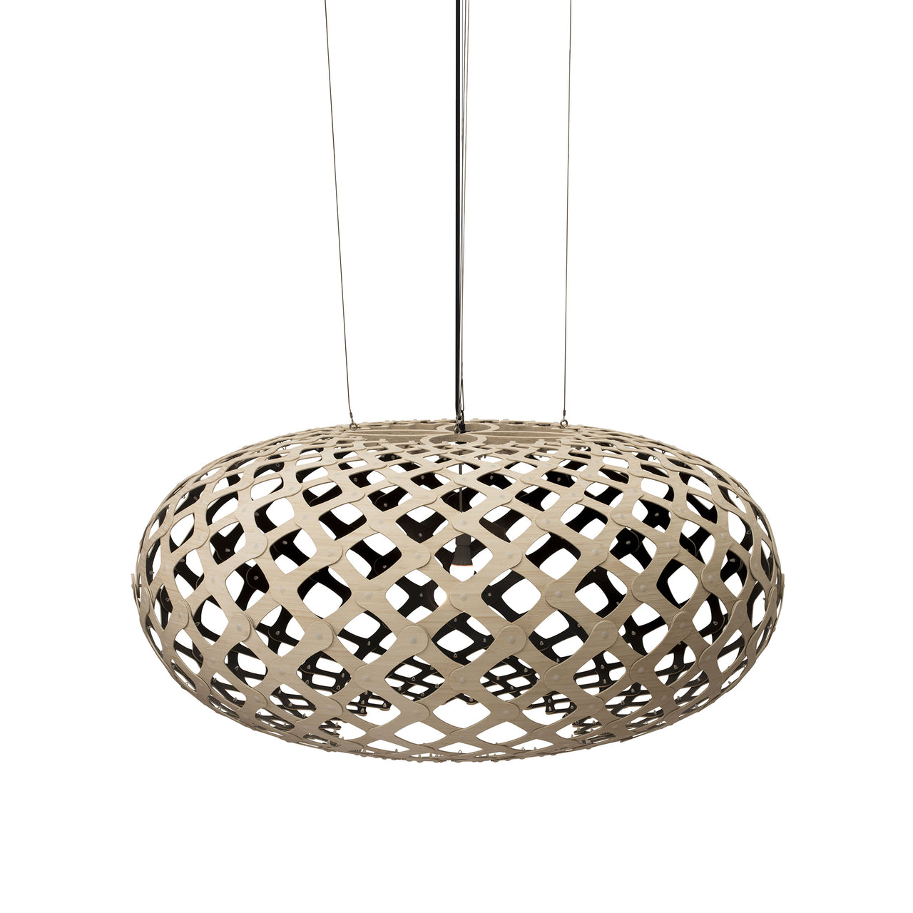 Kina Pendant Light: Large + Bamboo + Black + Black