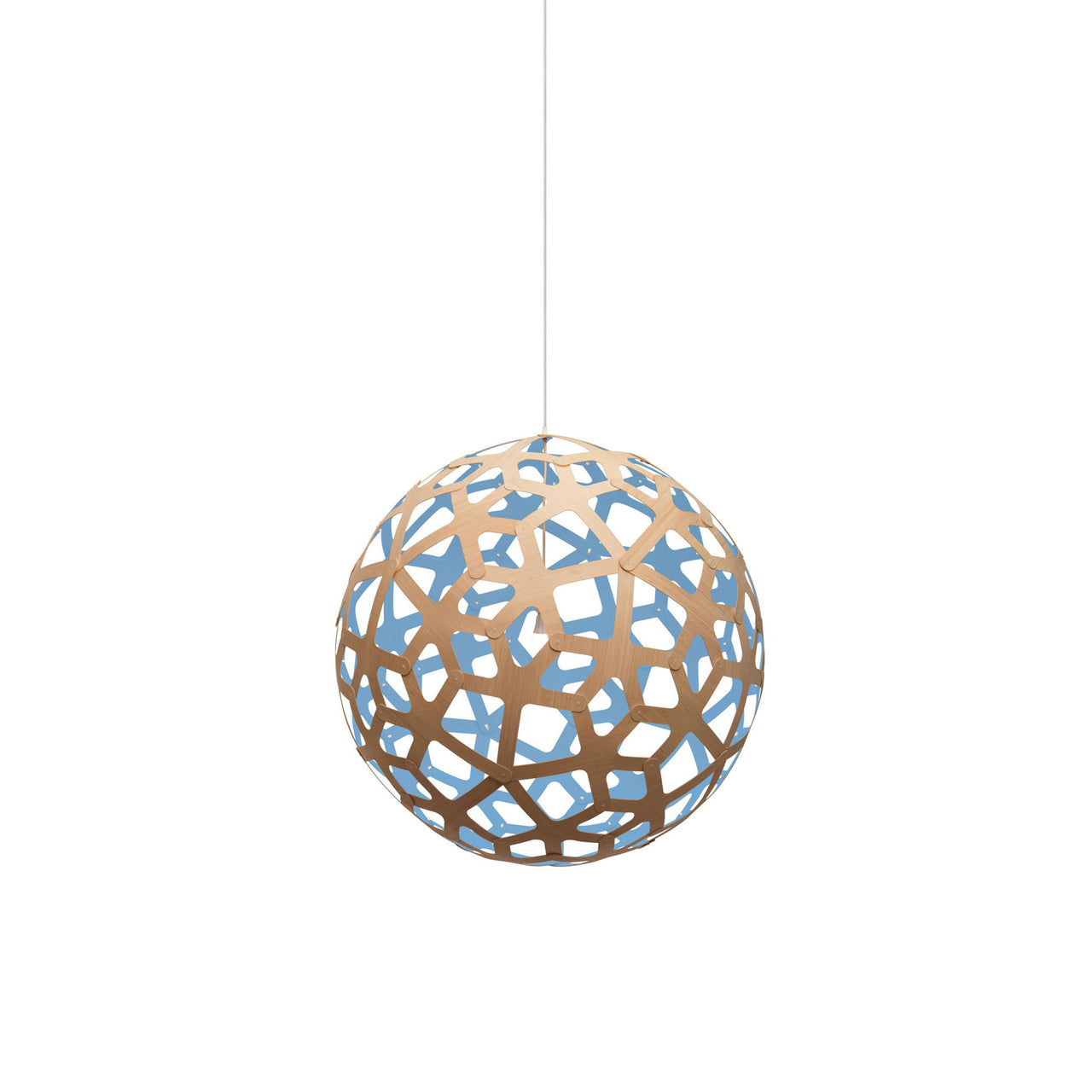 Coral Pendant Light: Medium + Bamboo + Blue + White