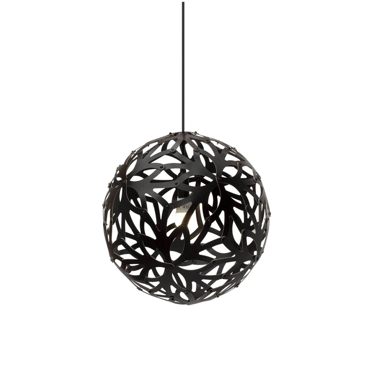 Floral Pendant Light: Medium + Black + Black