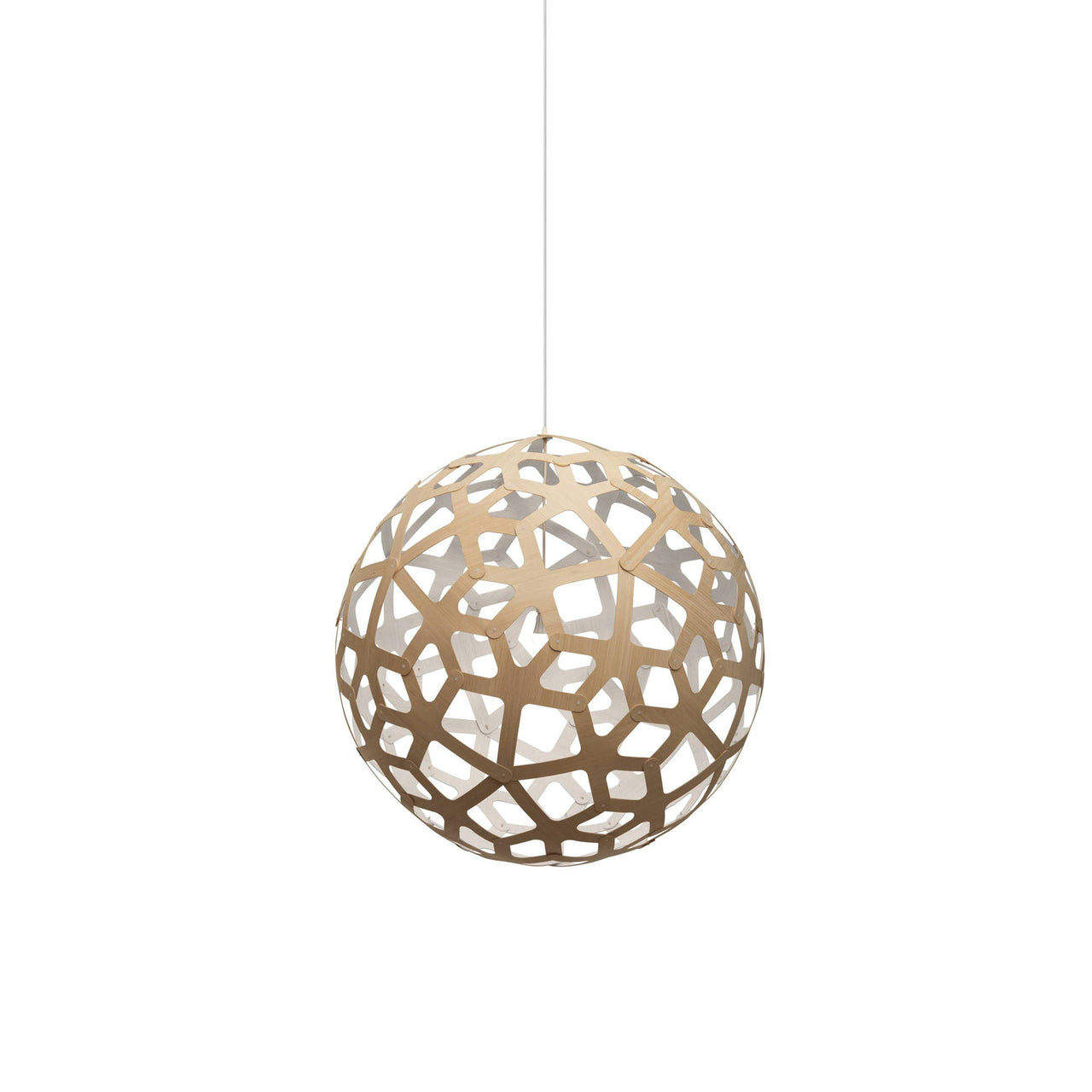 Coral Pendant Light: Medium + Bamboo + White + White