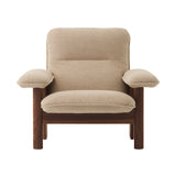 Brasília Lounge Chair: Upholstered + Dark Stained Oak + Boucle 02