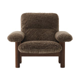 Brasília Lounge Chair: Upholstered + Walnut + Sheepskin Root