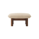 Brasília Ottoman: Upholstered + Dark Stained Oak + Boucle 02