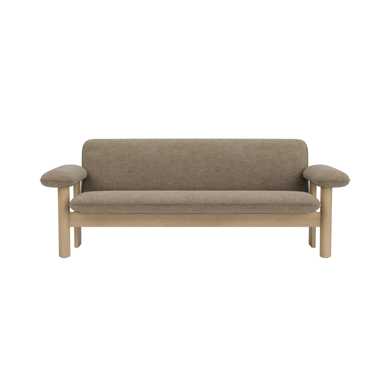 Brasilia 2 Seater Sofa : Upholstered +Natural Oak