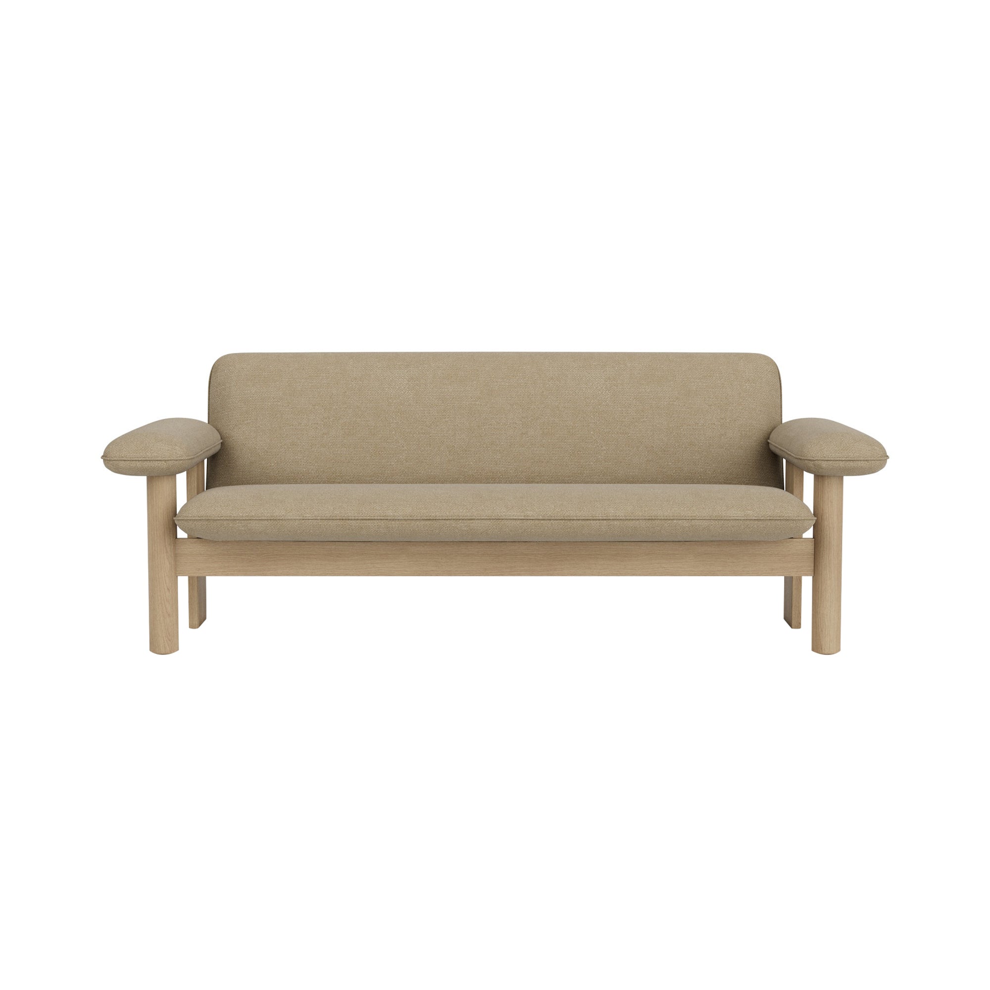 Brasilia 2 Seater Sofa : Upholstered +Natural Oak