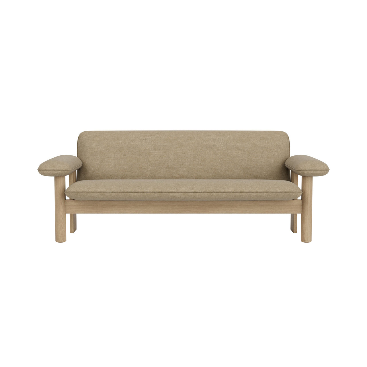 Brasilia 2 Seater Sofa : Upholstered +Natural Oak