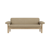 Brasilia 2 Seater Sofa : Upholstered +Natural Oak