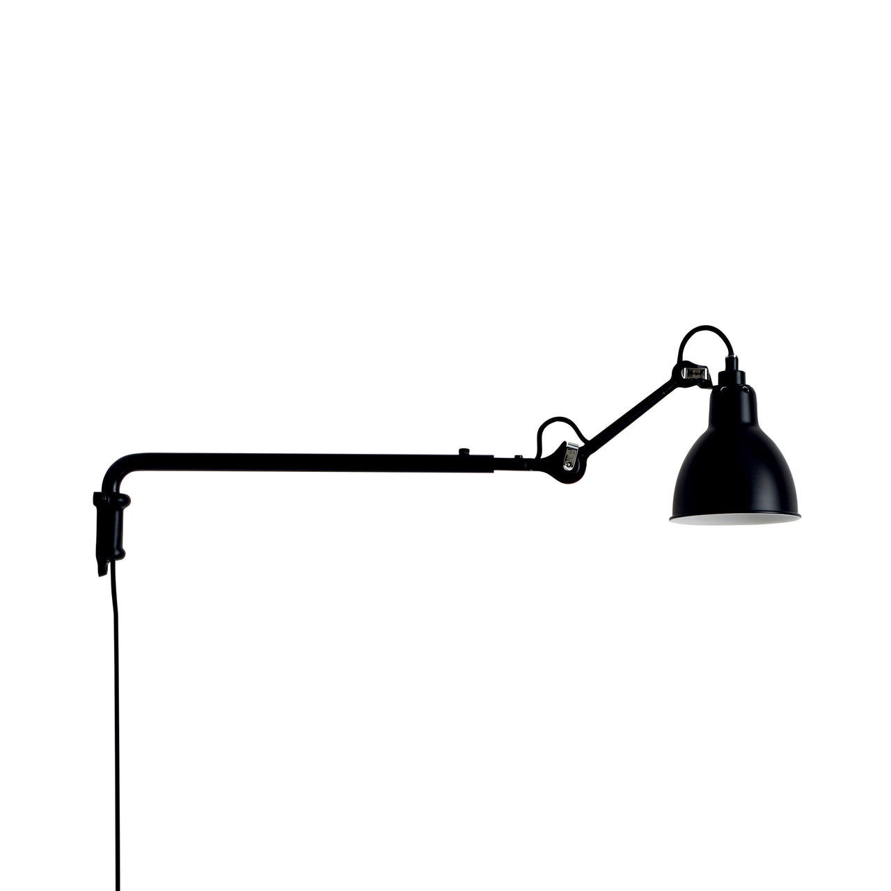 Lampe Gras N°203 Wall Lamp: Black + Round