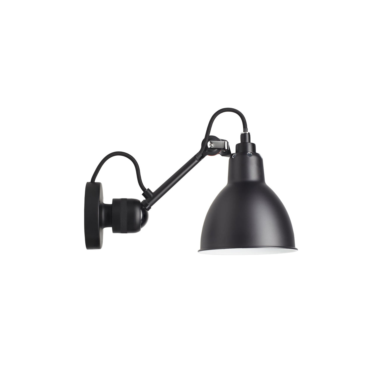 Lampe Gras N°304 Wall Lamp: Black + Black + Round