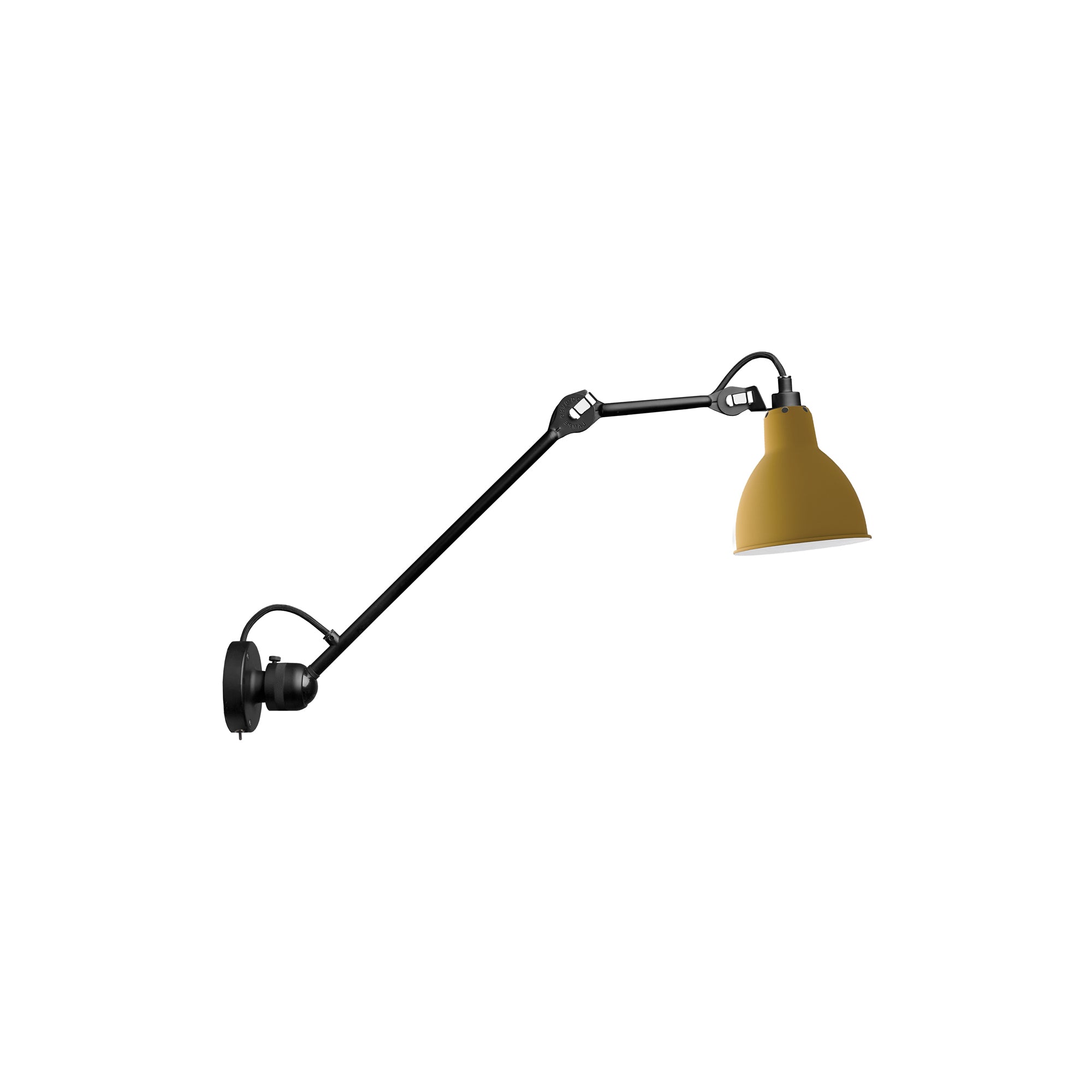 Lampe Gras N°304 L40 Wall Lamp: Yellow + Round + With Switch