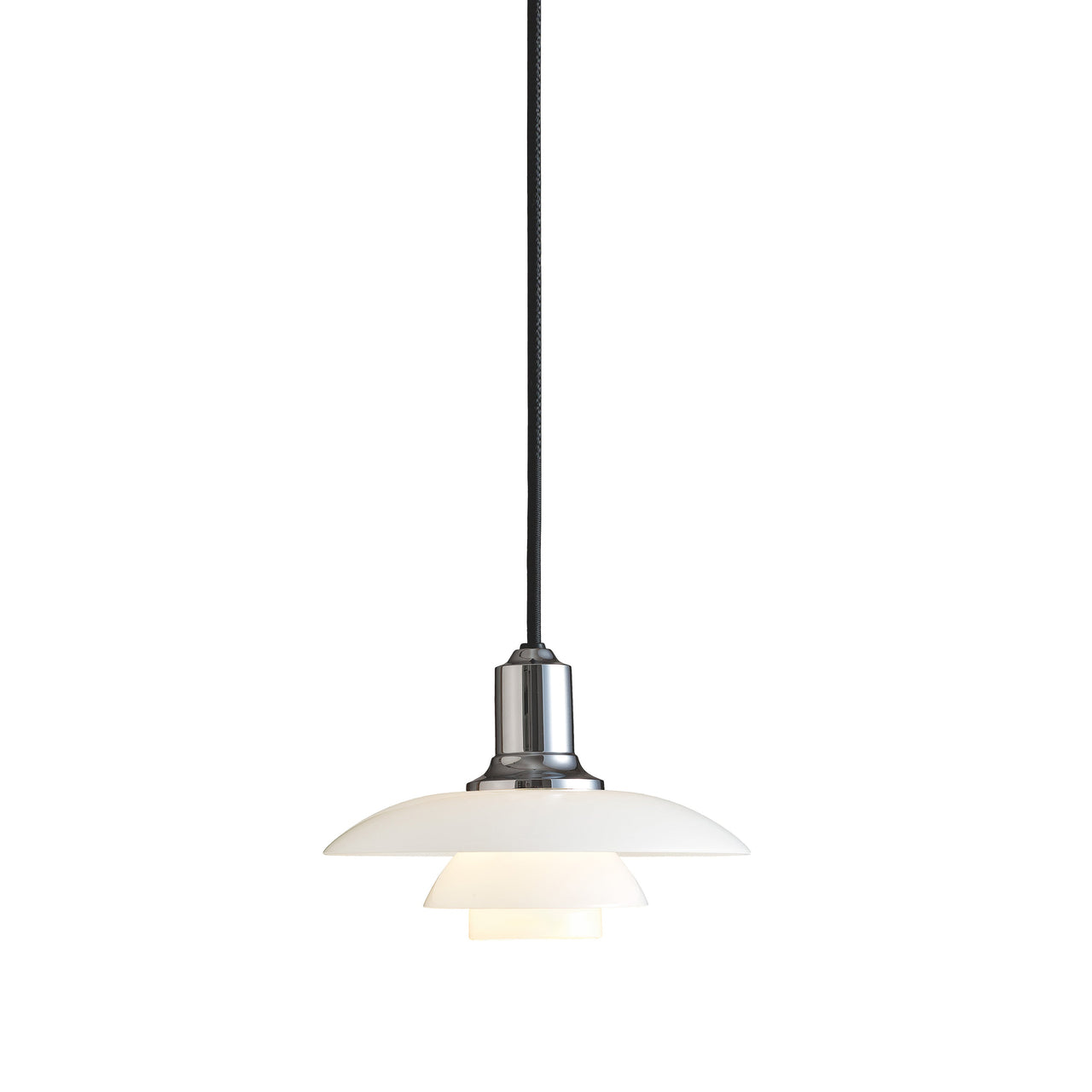 PH 2/1 Pendant: High Lustre Plated Chrome + Black