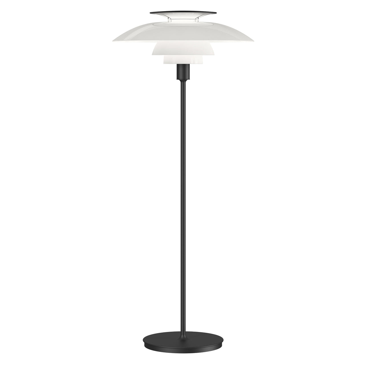 PH 80 Floor Lamp: White Opal Acrylic + Black