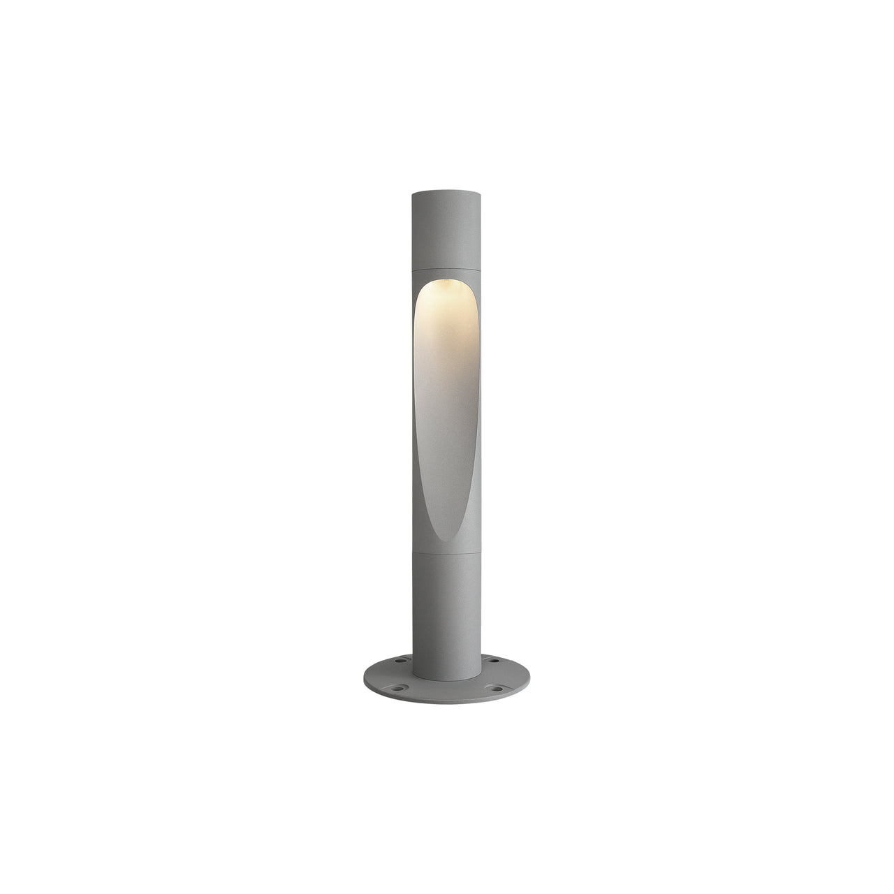 Flindt Garden Bollard Lamp: Short + Natural Painted Aluminum + Anchor without Adaptor