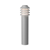 Bysted Garden Bollard Lamp: Long + Natural Painted Aluminum + Base without Adaptor