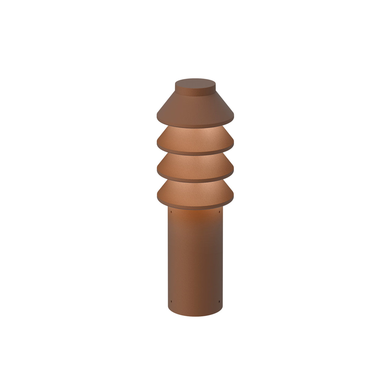 Bysted Garden Bollard Lamp: Short + Corten + Base without Adaptor