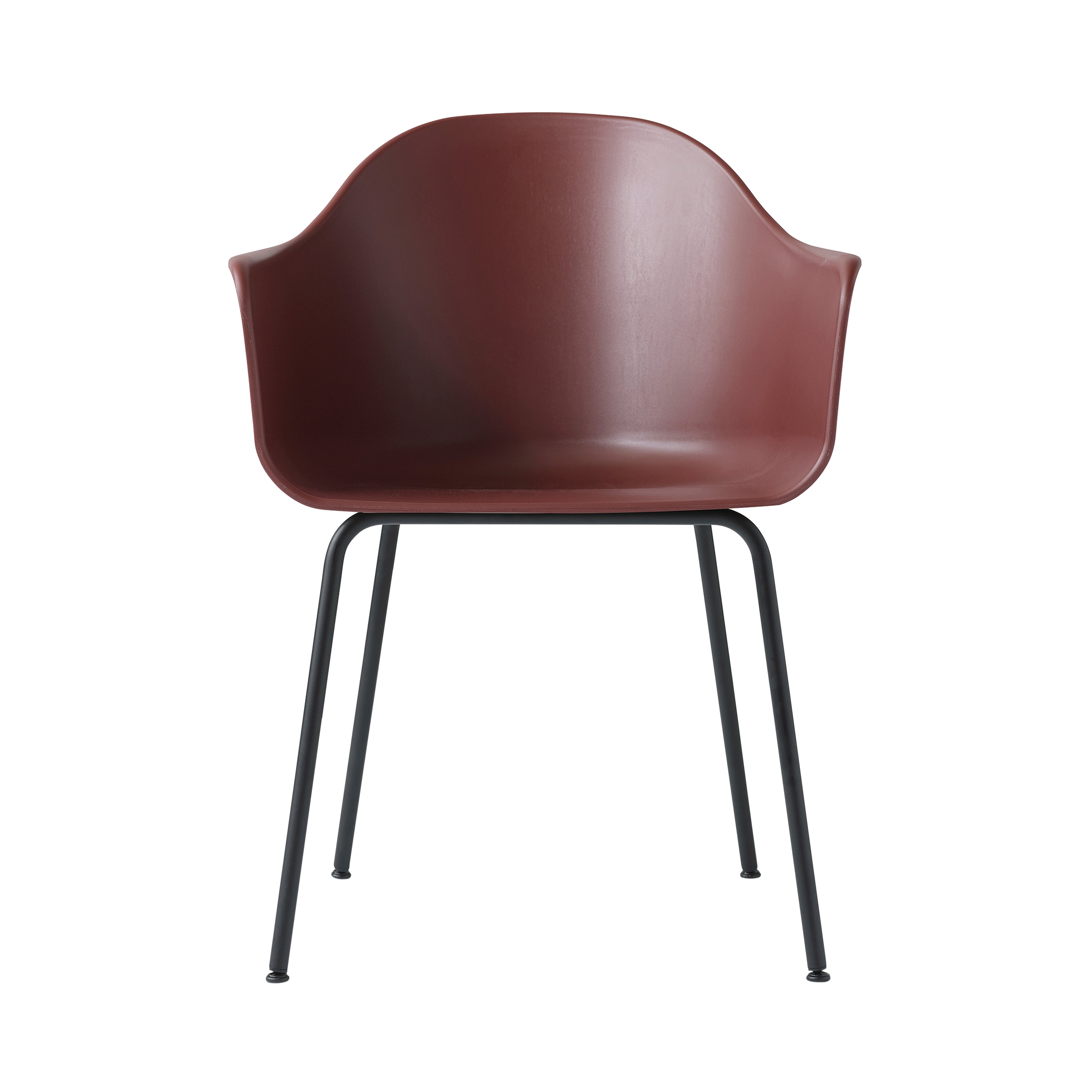 Harbour Dining Chair: Steel Base + Burned Red