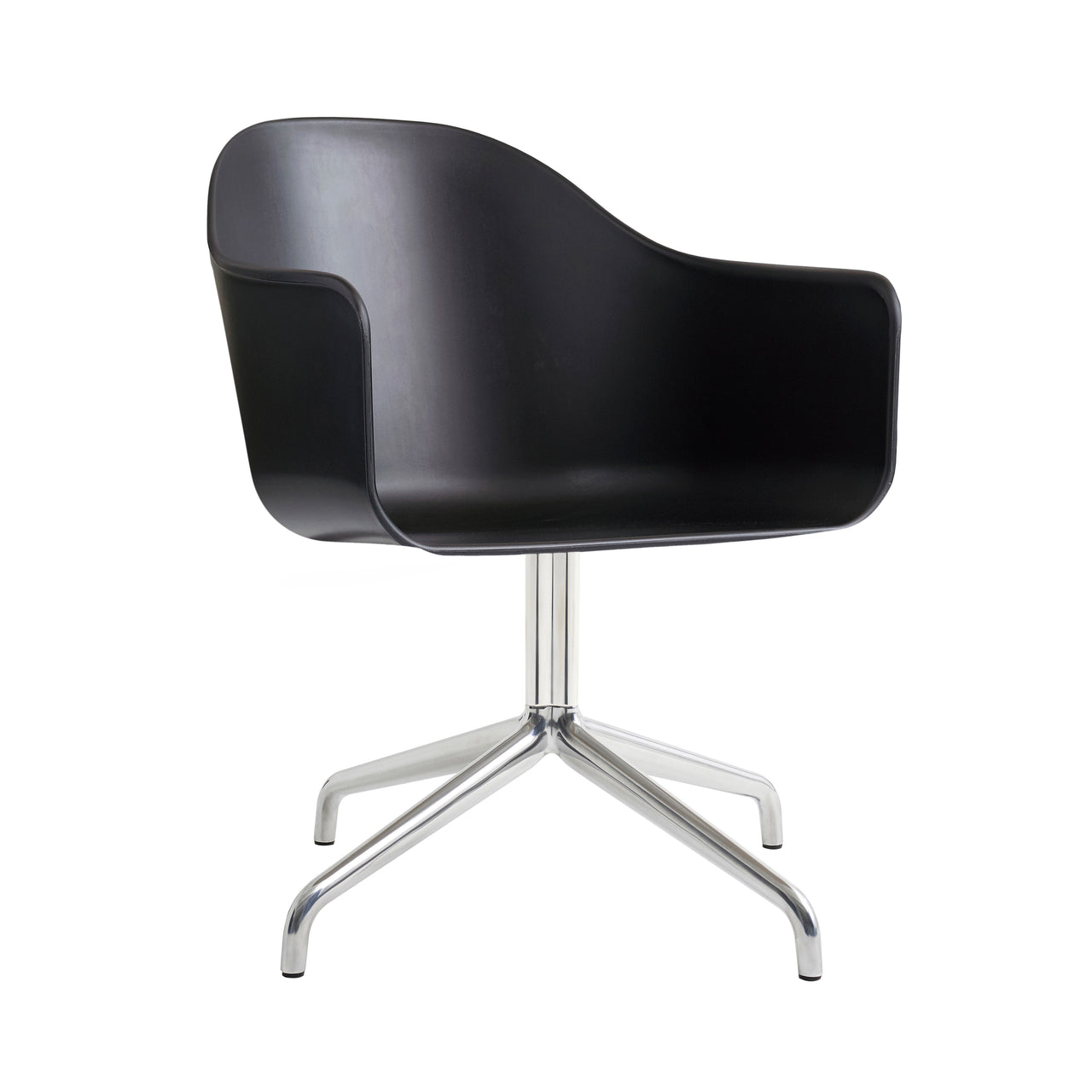 Harbour Dining Chair: Star Base + Polished Aluminum + Black