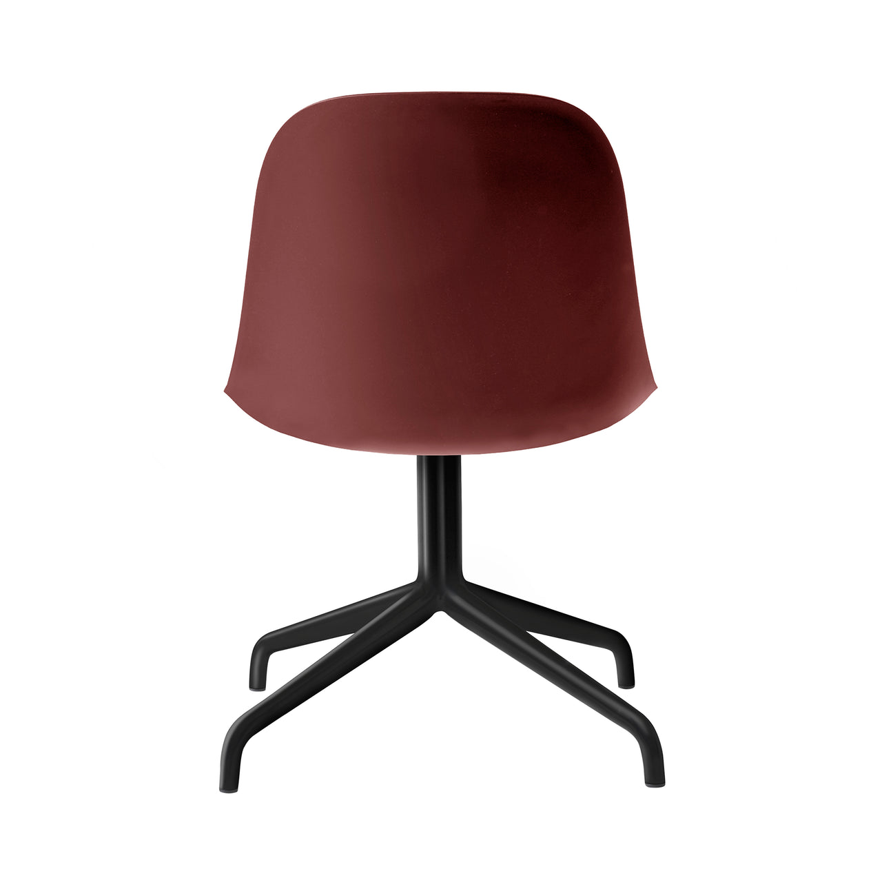 Harbour Swivel Side Chair: Black Steel + Burned Red