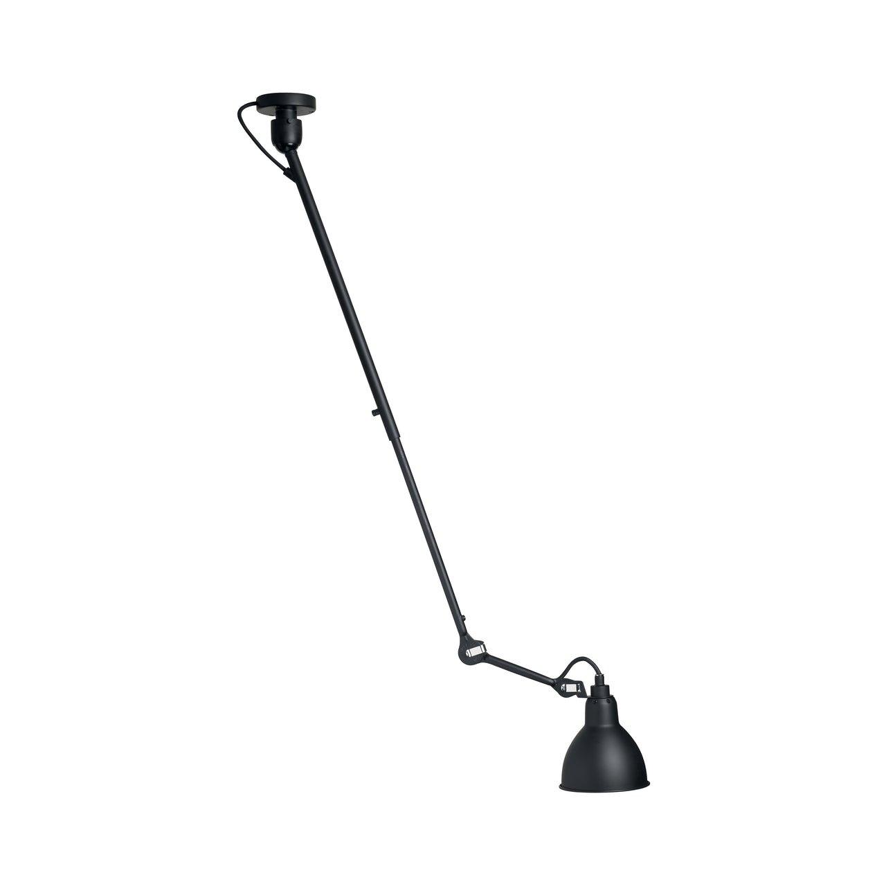 Lampe Gras N°302 Ceiling Lamp: Black + Round