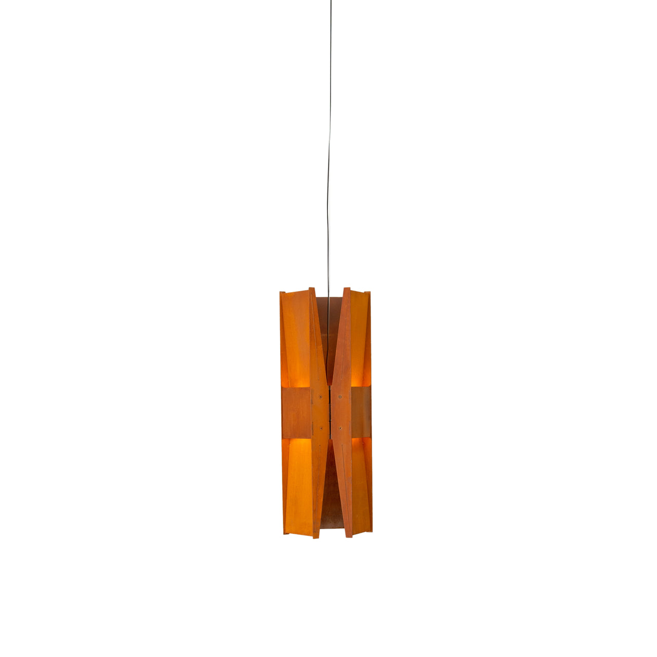 Vector Pendant Light: 3 + Weathered Steel