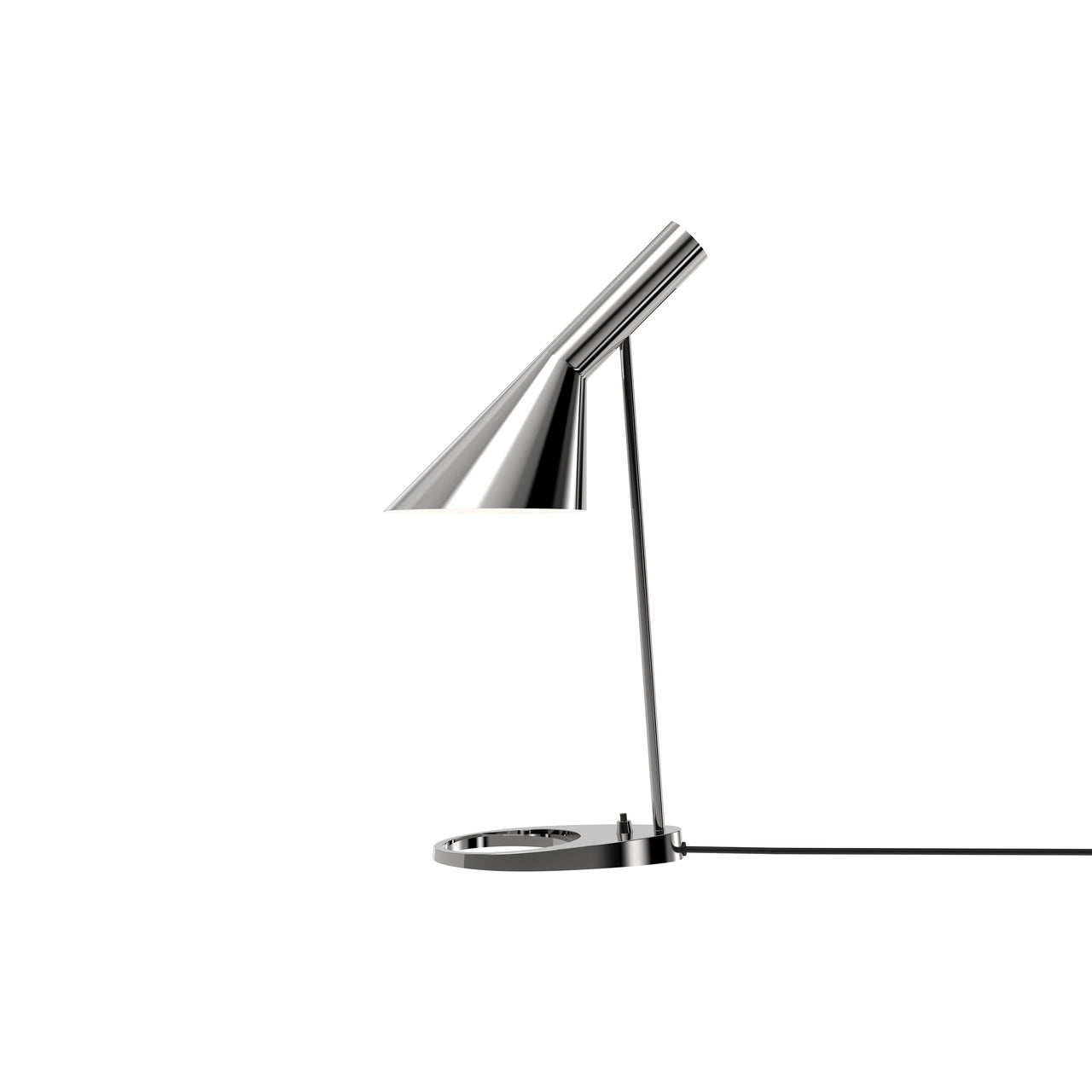 AJ Table Lamp: Polished Stainless Steel + 15W + Black