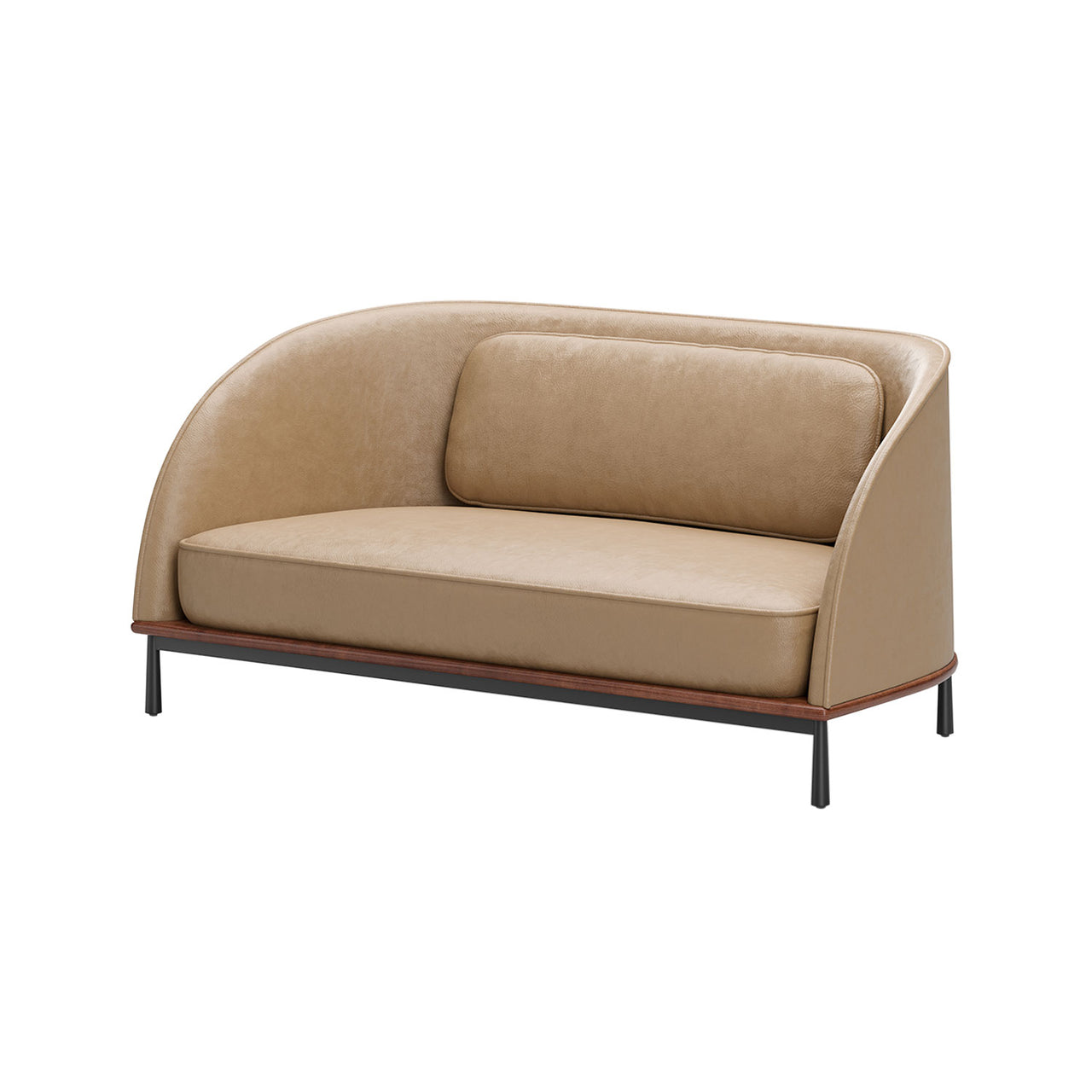 Arc Sofa Love Seat: Natural Walnut