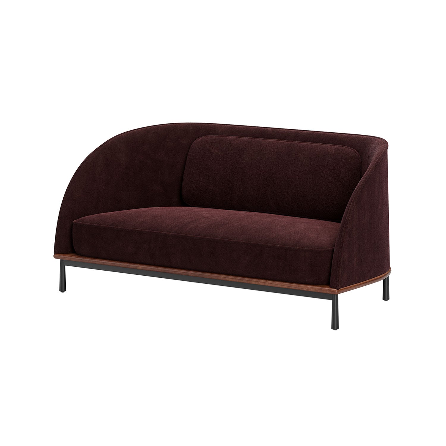 Arc Sofa Love Seat: Natural Walnut