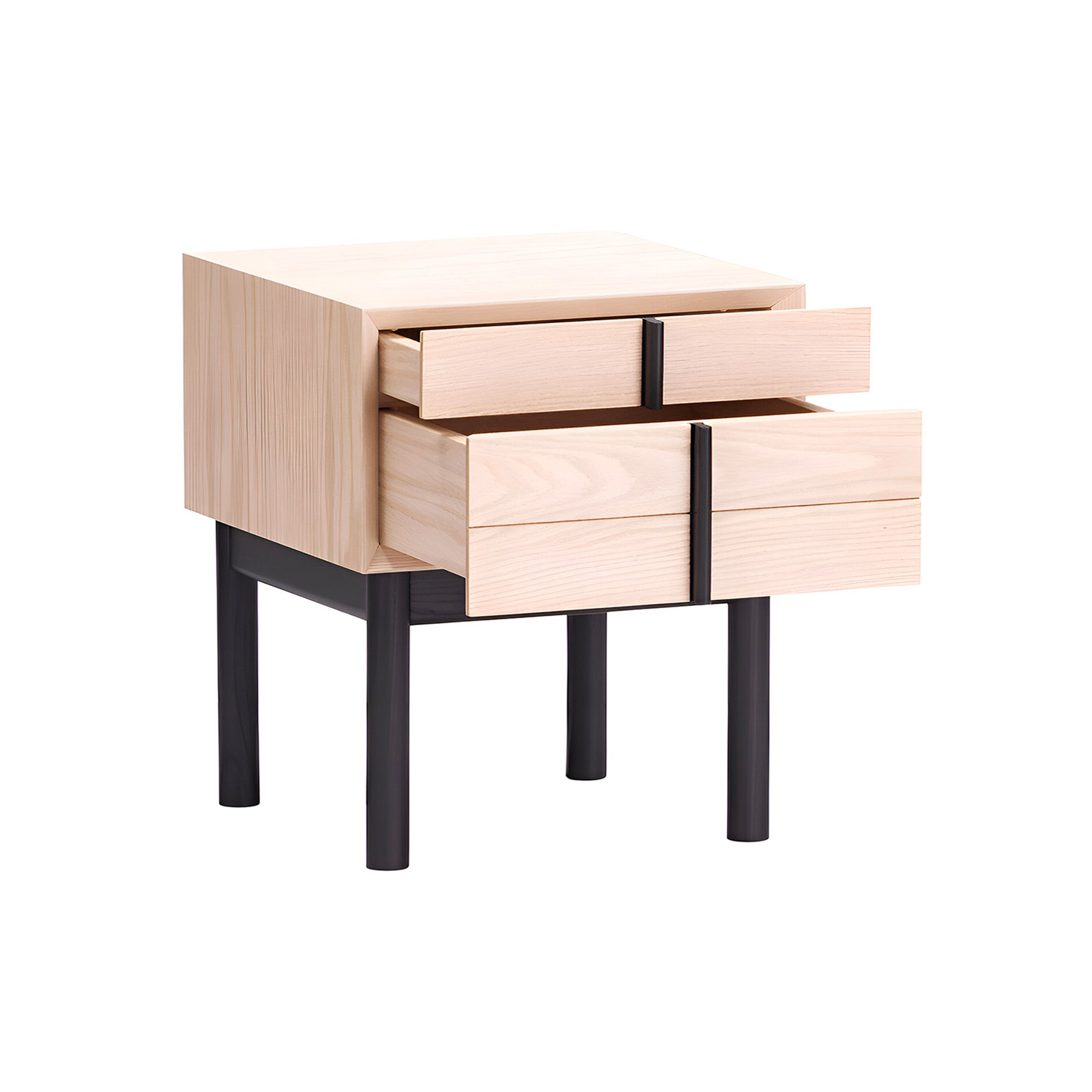 Column Night Table: Low + White Oak