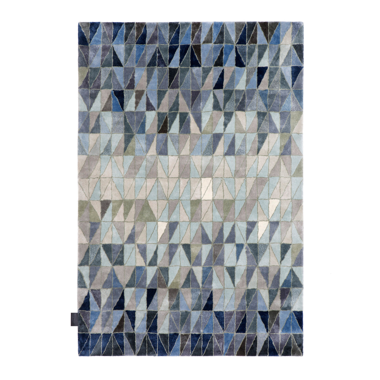 Wedge Hand Tufted Rug: Blue