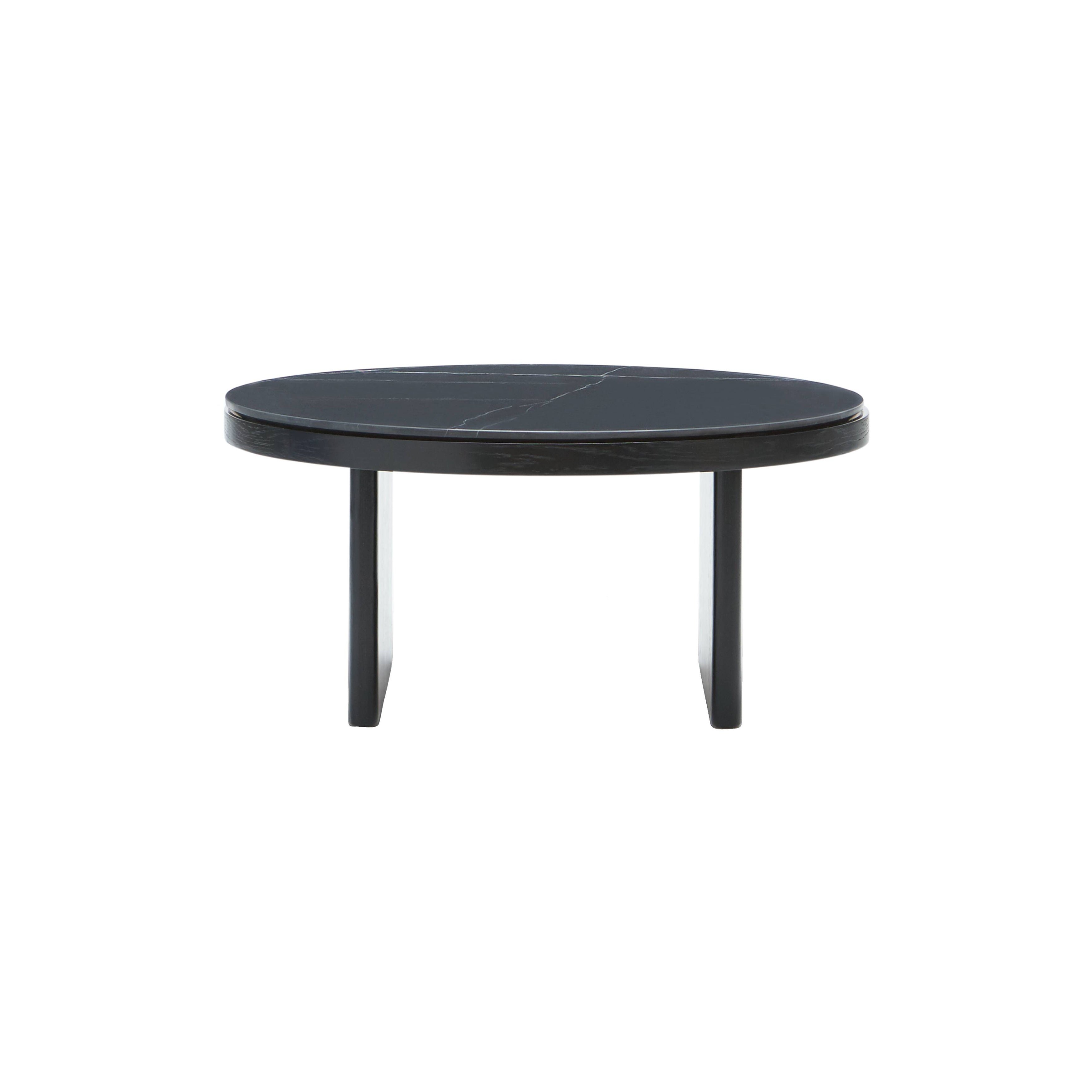 Anza Table: Black Nero Marquina Marble + Stained Black Oak