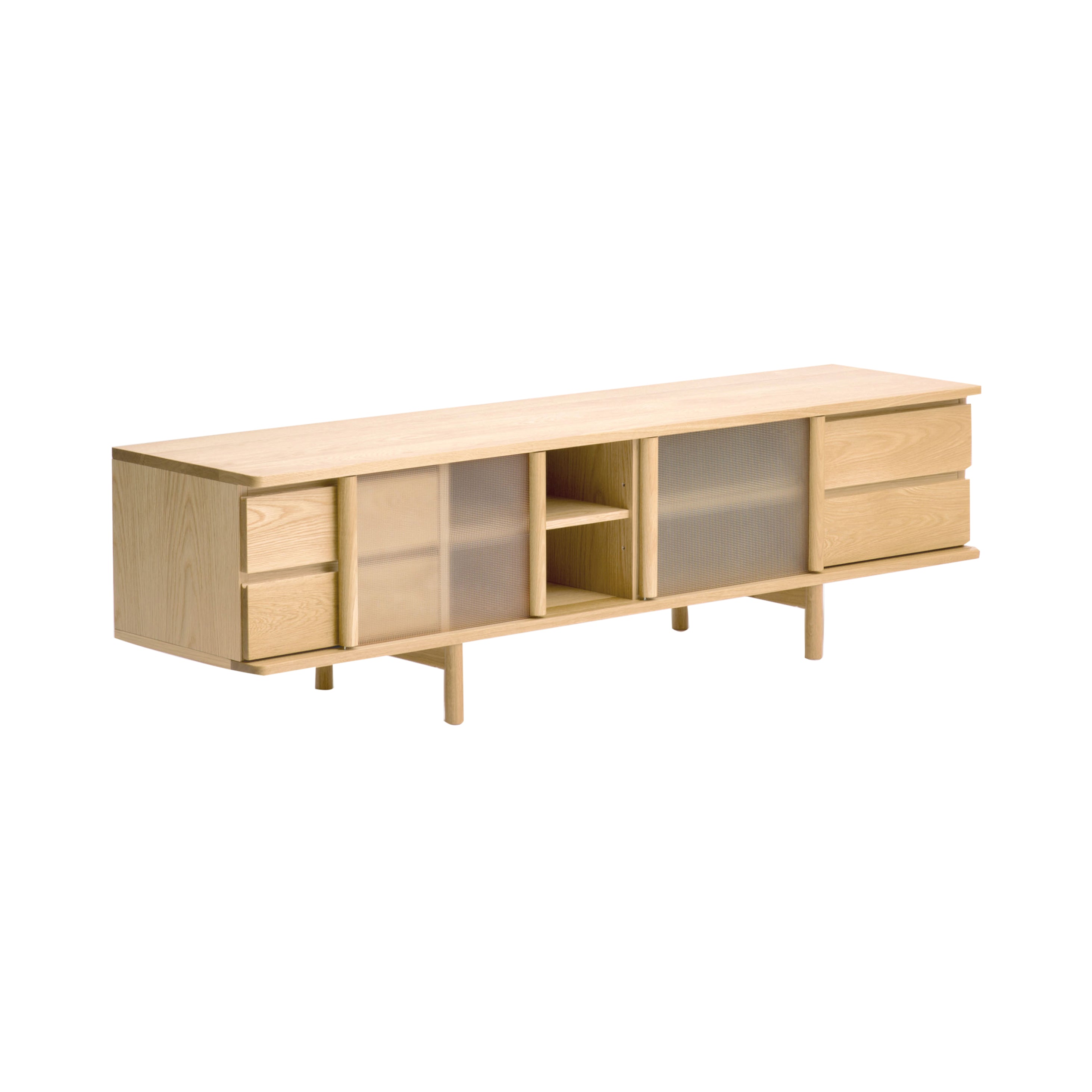 Rikyu TV Console: White Oak