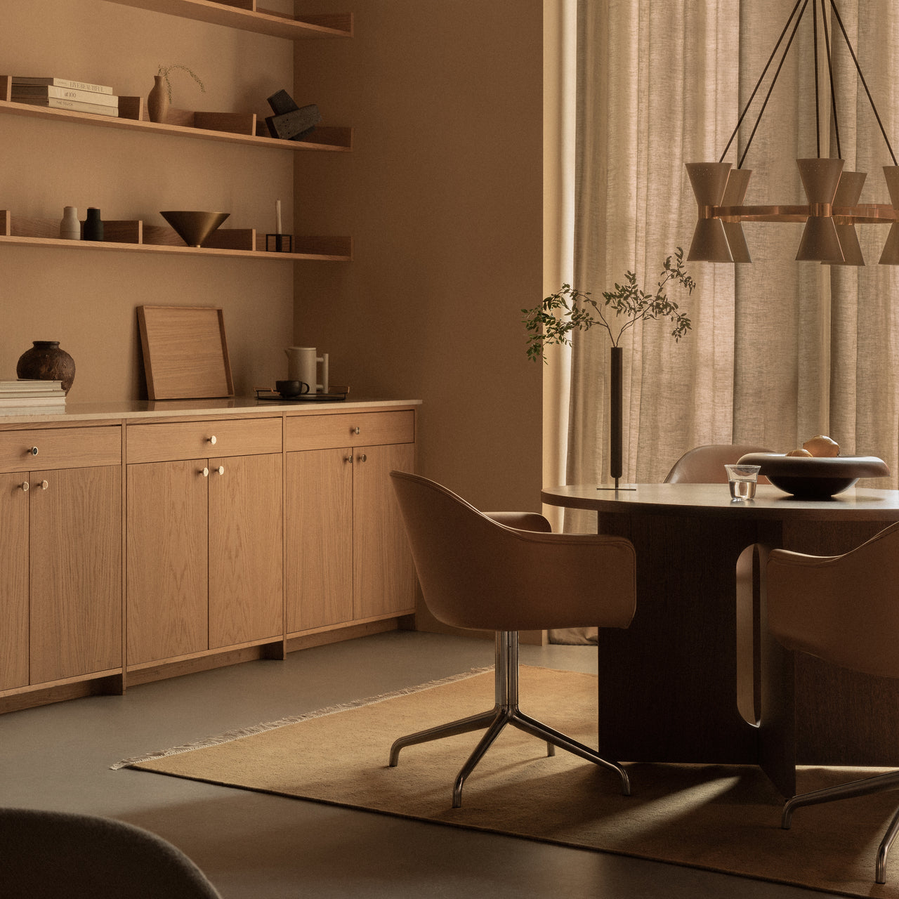 Harbour Dining Chair Star Base with Return: Fully Upholstered