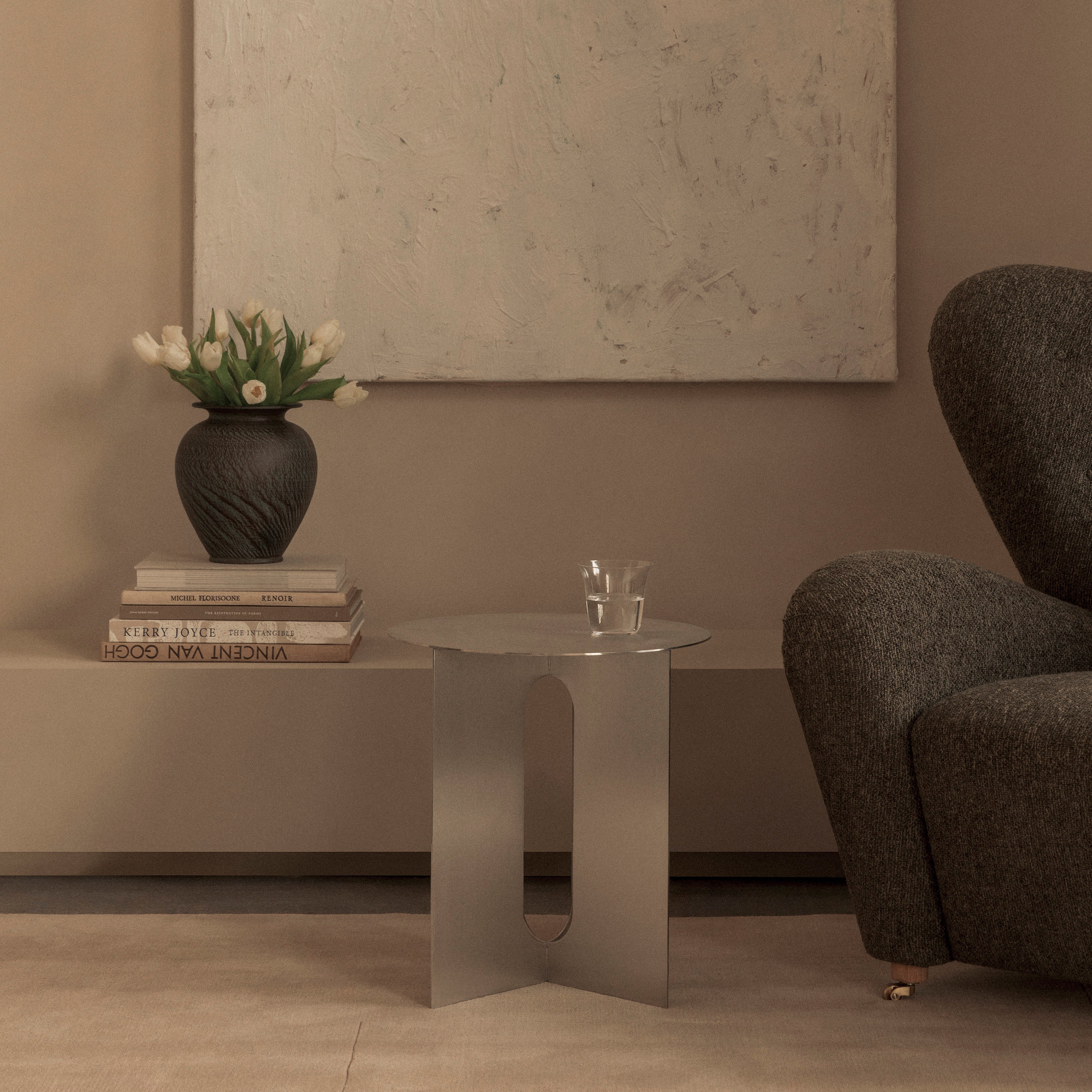 Androgyne Side Table: Steel - Quick Ship