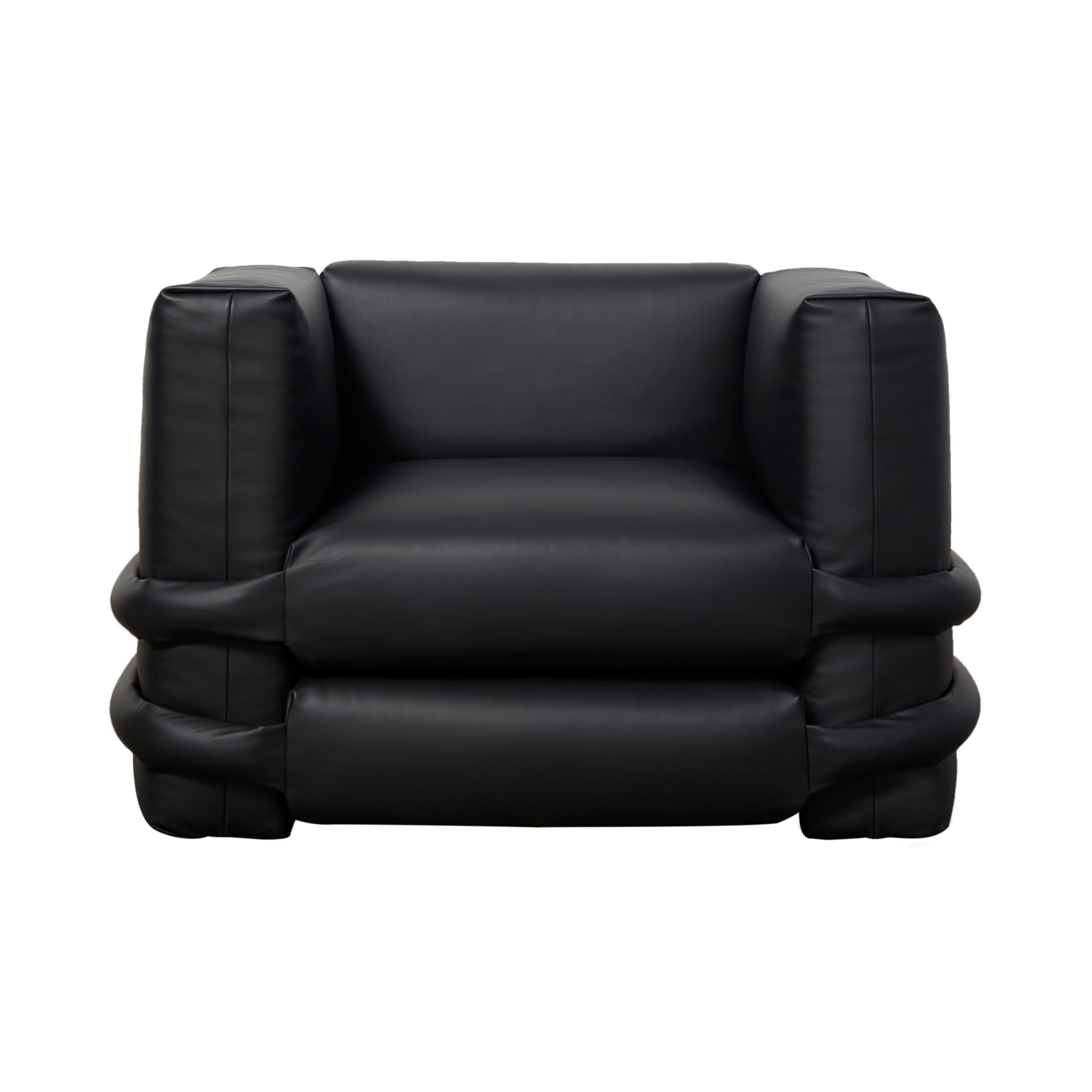 Pillow Sofa Armchair: Leather + Panama Leather