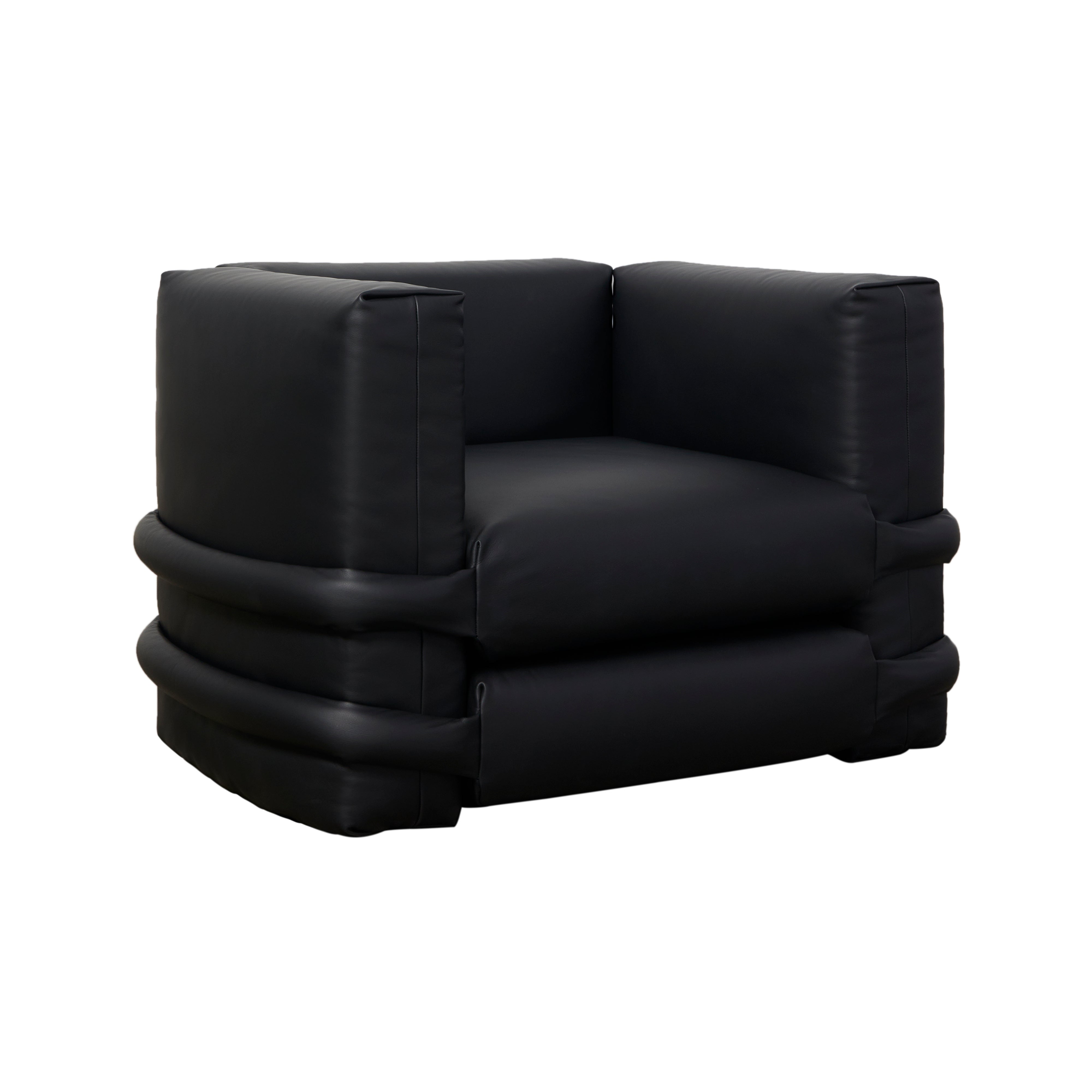 Pillow Sofa Armchair: Leather + Panama Leather