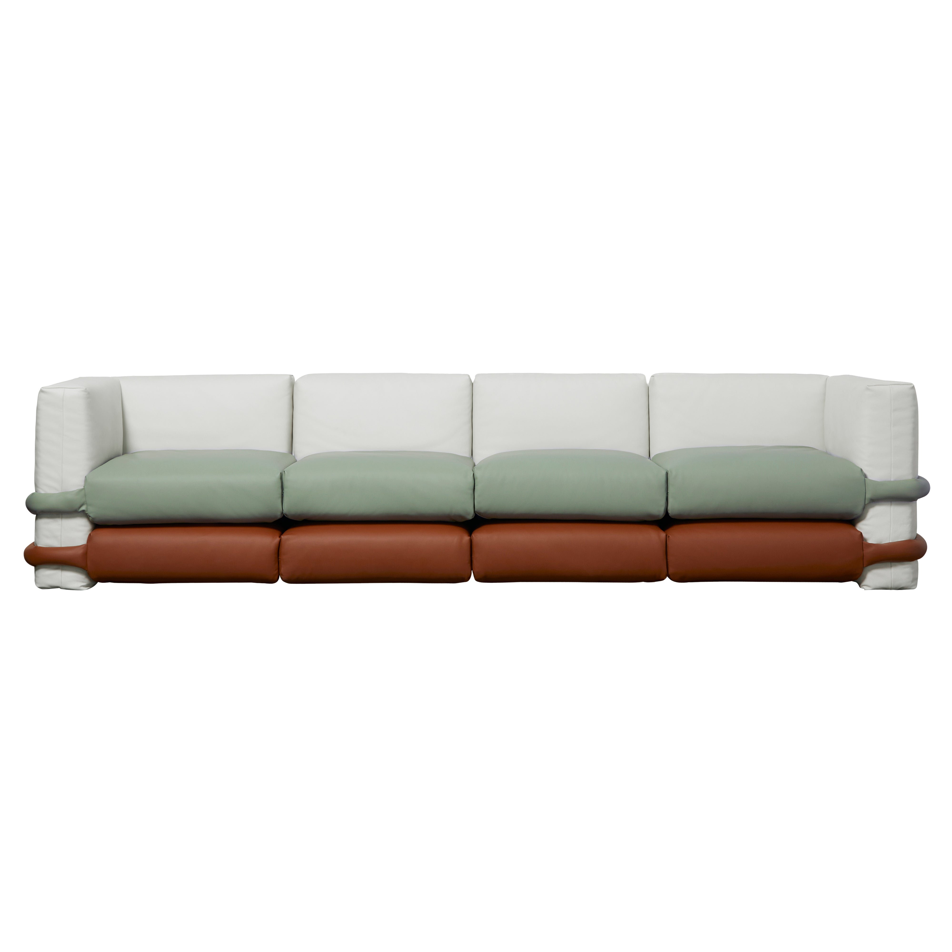 Pillow Modular Sofa: Leather + Configuration 1
