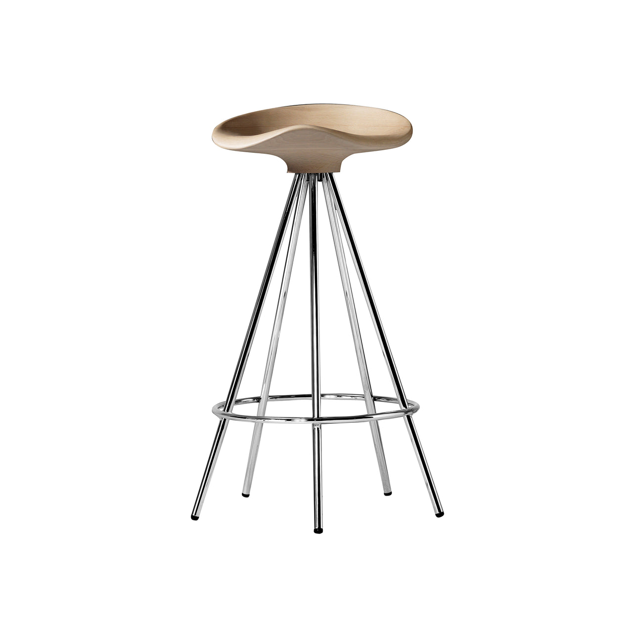 Jamaica Bar + Counter Stool: Counter + Beech + Chrome