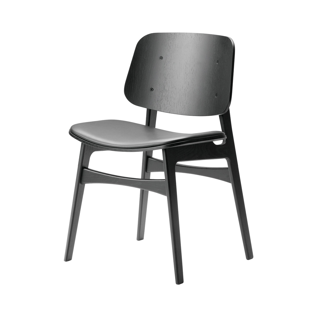 Soborg Chair: Seat Upholstered: Black Lacquered Oak