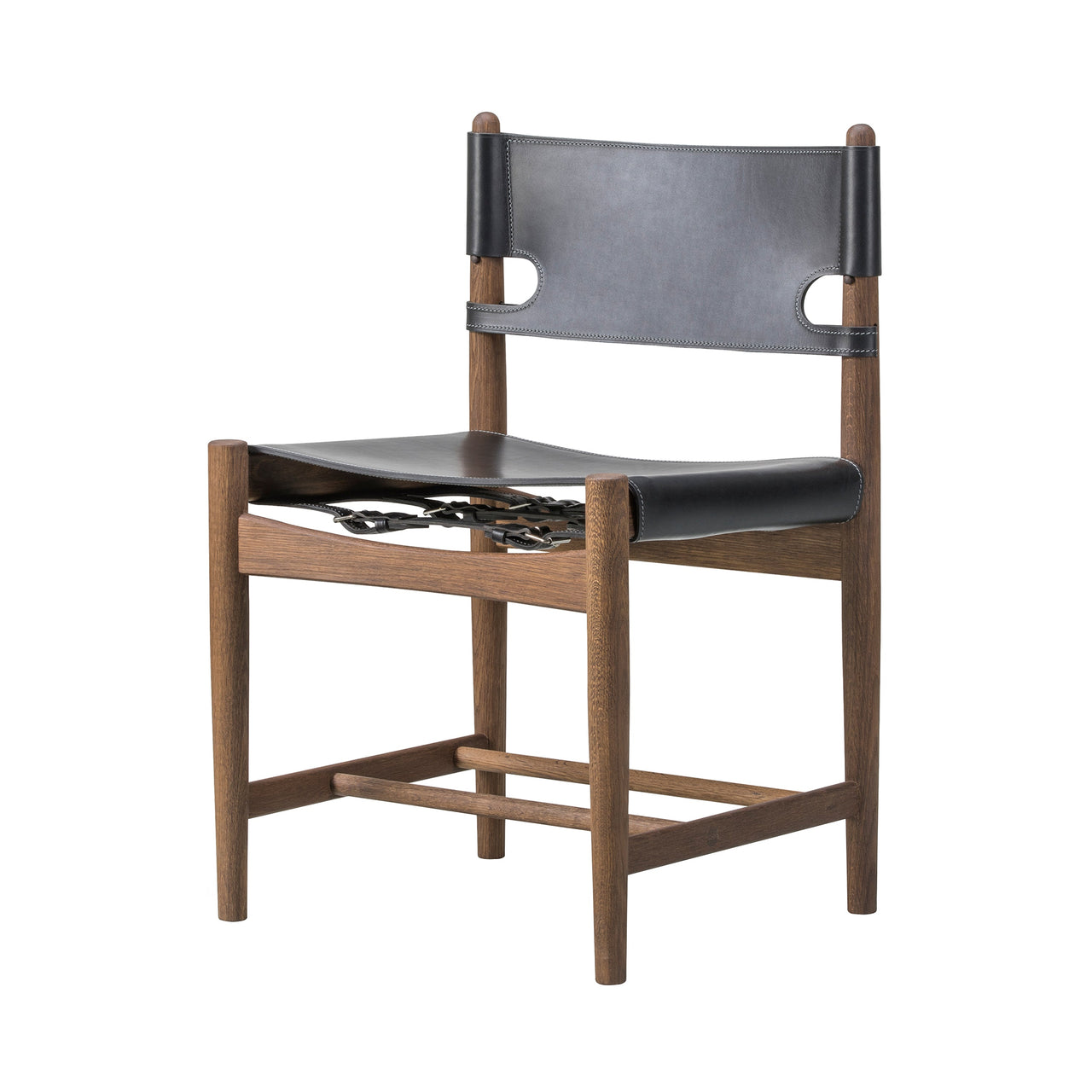The Spanish Dining Chair: Without Arm + Smoked Oiled Oak + Black