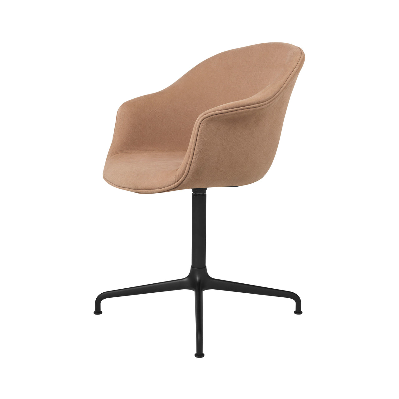 Bat Meeting Chair: 4-Star Base + Full Upholstery + Black Semi Matt