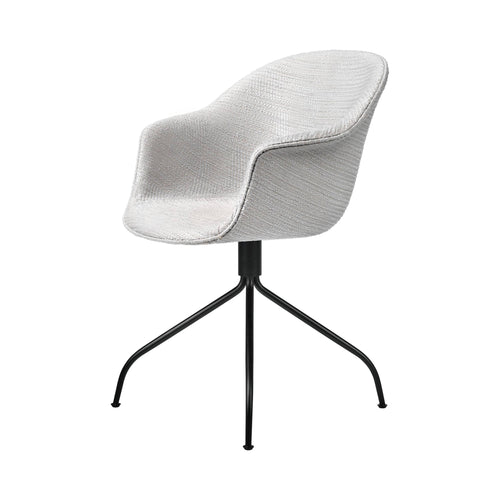 Bat Meeting Chair: Swivel Base + Fully Upholstered + Black Matt