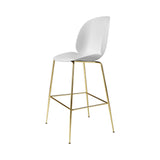 Beetle Bar + Counter Chair: Felt Glides + Bar + Alabaster White + Brass Semi Matt