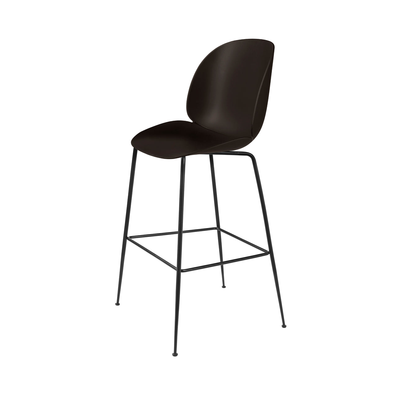 Beetle Bar + Counter Chair: Bar + Mocha Brown + Black Matt