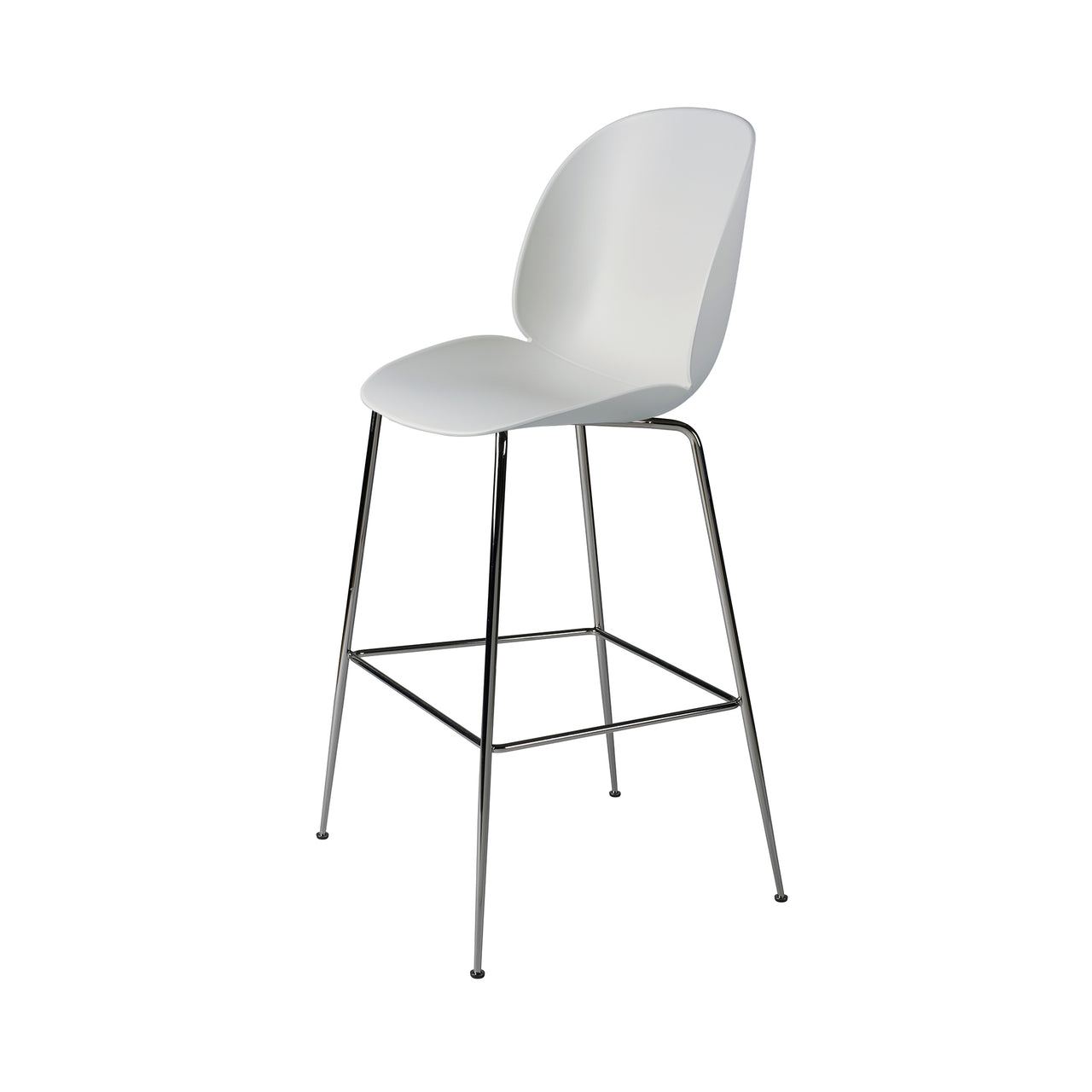 Beetle Bar + Counter Chair: Bar + Lunar Grey + Black Chrome